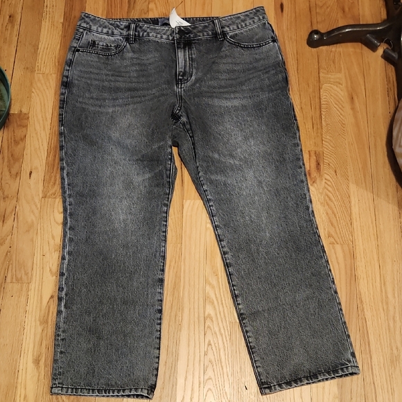 CAbi Denim - CAbi Gray Black Denim Jeans Nwt  Women's Jeans Size 16 Boyfriend Smokewash